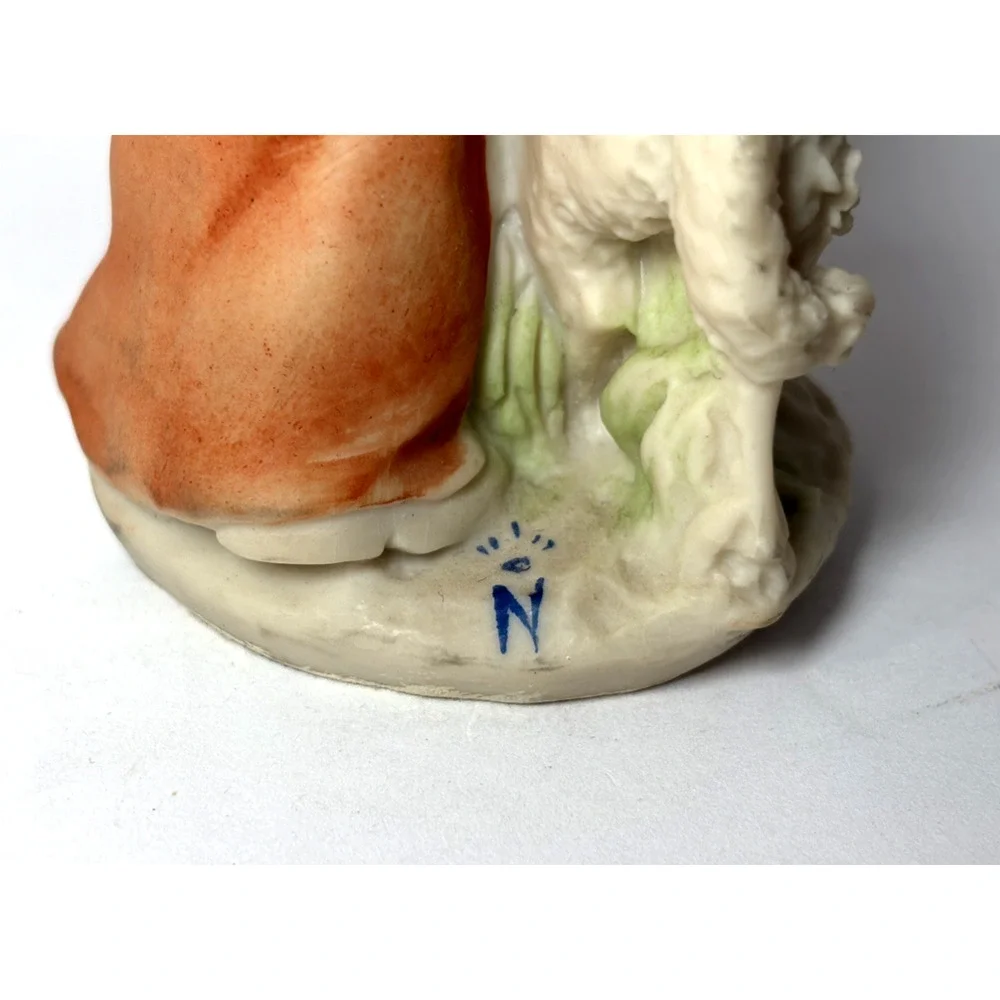 Giuseppe Armani Signed Boy Figurine Sheep Florence Italy Resin 6.5